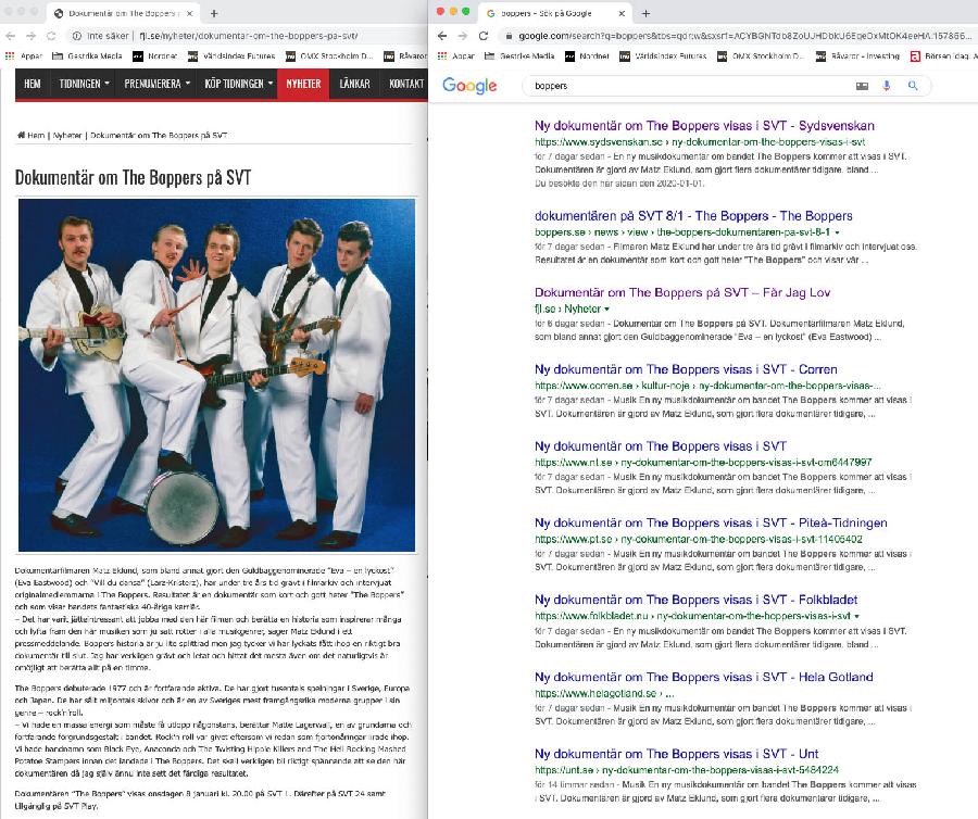 Nationell pressrelease om The Boppers dokumentär - effect plus+