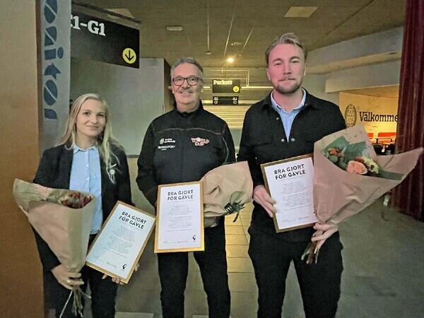 Elin Lund, Christer Ringh och Jakob Westerlund prisades på företagsfrukost.