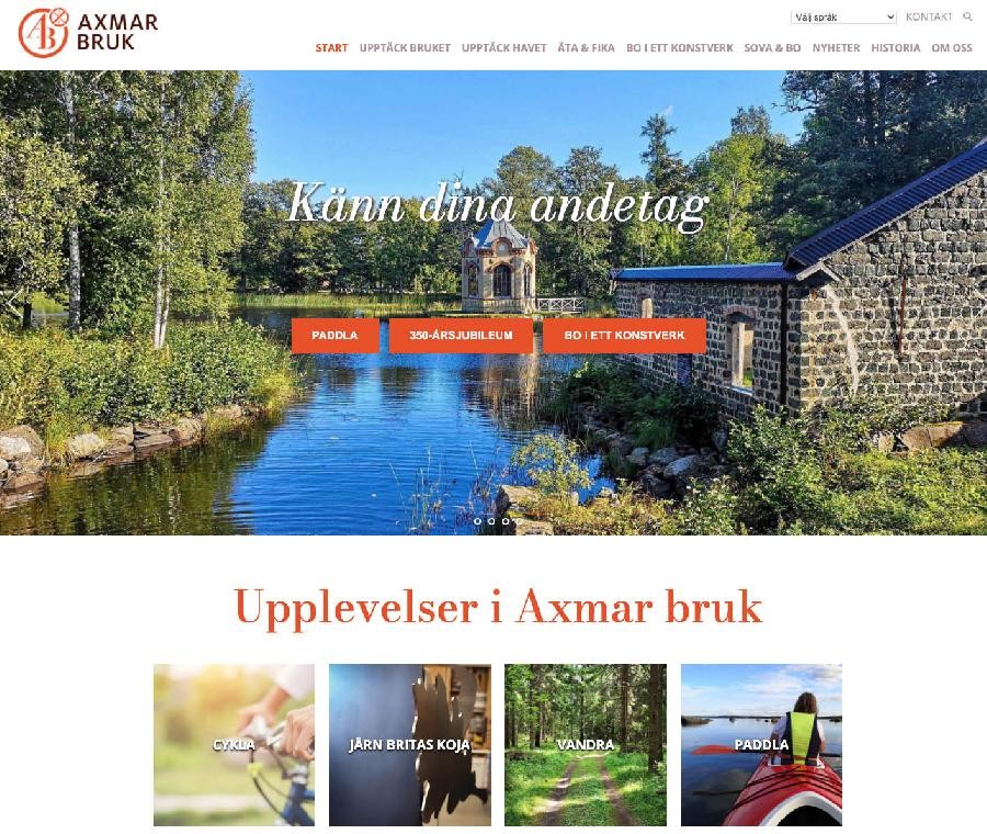 Ny destinationswebb för Axmar Bruk.