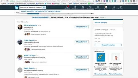 Avancerad sökning på Linkedin