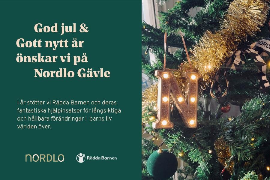 God jul & Gott nytt år önskar Nordlo i Gävle